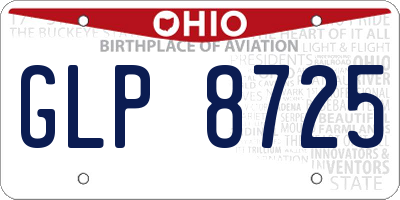 OH license plate GLP8725