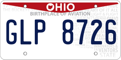 OH license plate GLP8726