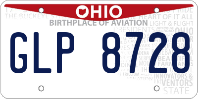 OH license plate GLP8728