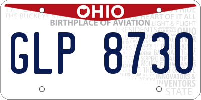 OH license plate GLP8730