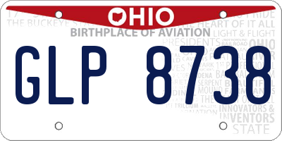 OH license plate GLP8738