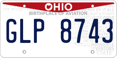 OH license plate GLP8743
