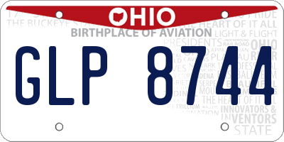 OH license plate GLP8744