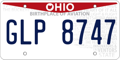 OH license plate GLP8747