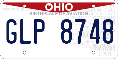 OH license plate GLP8748