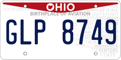 OH license plate GLP8749