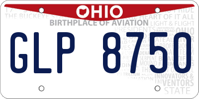 OH license plate GLP8750