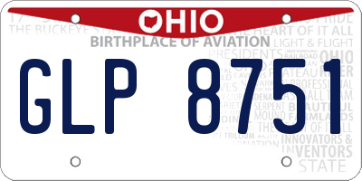 OH license plate GLP8751