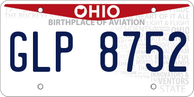 OH license plate GLP8752