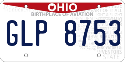 OH license plate GLP8753