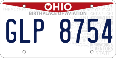 OH license plate GLP8754