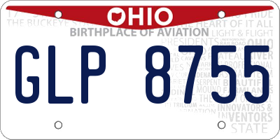 OH license plate GLP8755