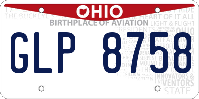 OH license plate GLP8758