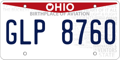 OH license plate GLP8760