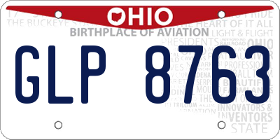 OH license plate GLP8763