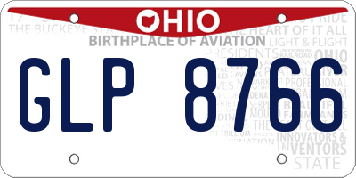 OH license plate GLP8766