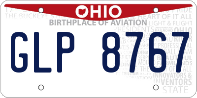 OH license plate GLP8767