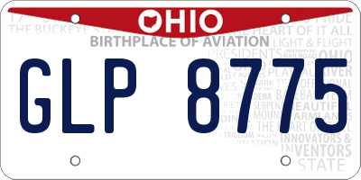 OH license plate GLP8775