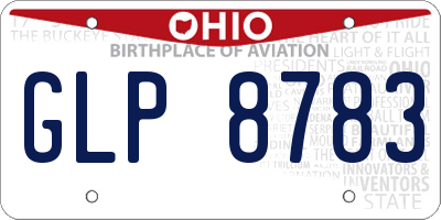 OH license plate GLP8783