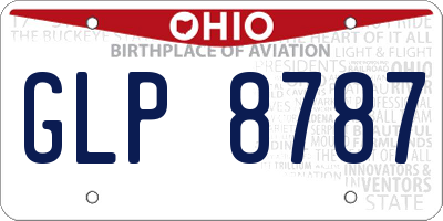 OH license plate GLP8787