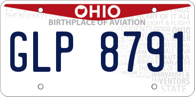 OH license plate GLP8791