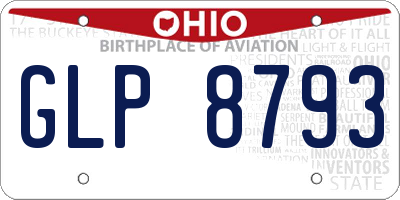 OH license plate GLP8793