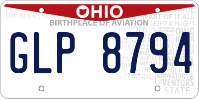 OH license plate GLP8794