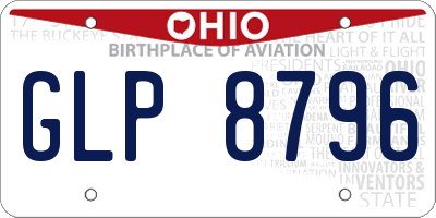OH license plate GLP8796