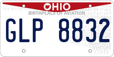 OH license plate GLP8832