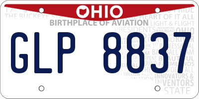 OH license plate GLP8837