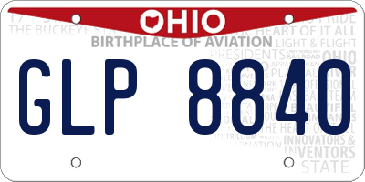 OH license plate GLP8840