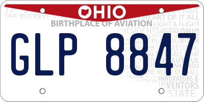 OH license plate GLP8847