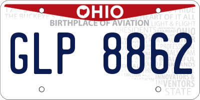 OH license plate GLP8862