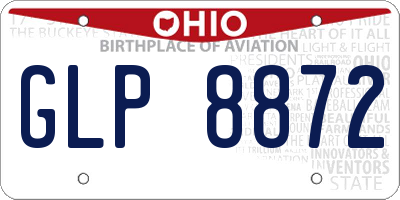 OH license plate GLP8872