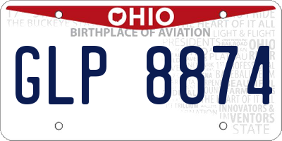 OH license plate GLP8874