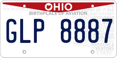 OH license plate GLP8887
