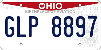 OH license plate GLP8897