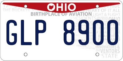 OH license plate GLP8900