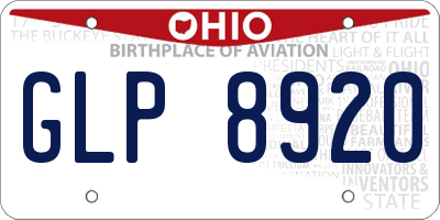 OH license plate GLP8920