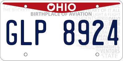 OH license plate GLP8924