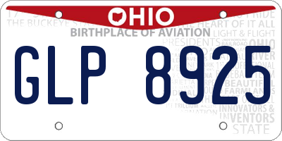 OH license plate GLP8925