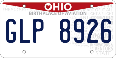 OH license plate GLP8926