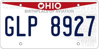 OH license plate GLP8927