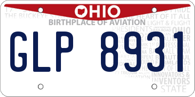 OH license plate GLP8931