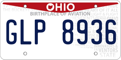 OH license plate GLP8936