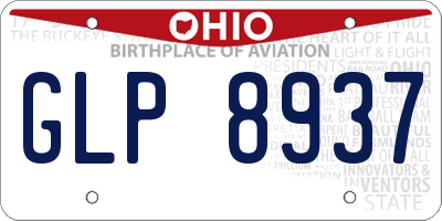 OH license plate GLP8937