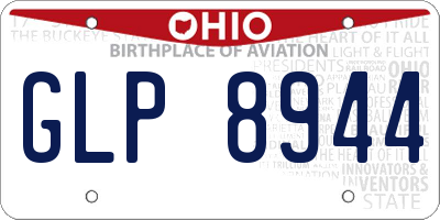 OH license plate GLP8944