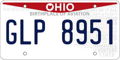 OH license plate GLP8951