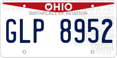 OH license plate GLP8952