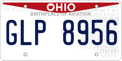 OH license plate GLP8956